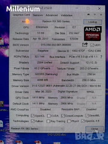 Sapphire NITRO+ RX580 256bit, снимка 4 - Видеокарти - 48271750