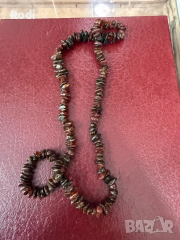 голям гердан от натурален кехлибар