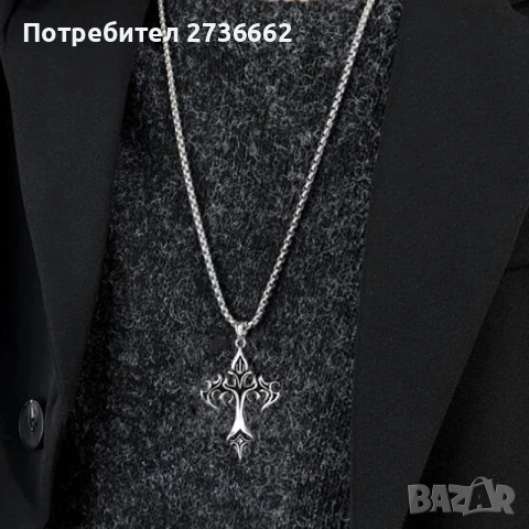 Колие Пламтящ Кръст , снимка 6 - Колиета, медальони, синджири - 54370151