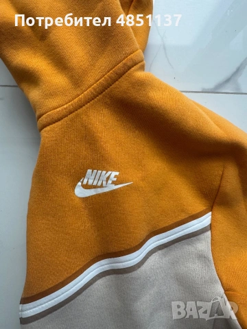 Оригинален Nike tech fleece отанжево и бежаво , размер S, снимка 8 - Спортни дрехи, екипи - 54904124