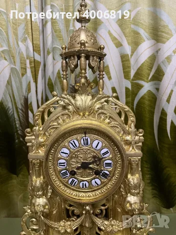Автентичен френски каминен часовник  Louis XVI – позлатен бронз (Ormolu), ХIХ век , снимка 12 - Стенни часовници - 55376185