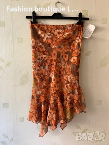 3 евро нова с етикет оранжева пола с ластик в кръста и подплата S размер  🧡🧡🧡🧡, снимка 4 - Поли - 55599042
