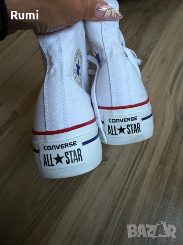 Оригинални чисто бели Кецове Converse Platform ! 39 н, снимка 5 - Кецове - 54656950