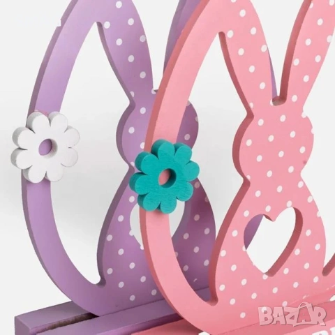 Декоративно яйце зайче цветно 12x3x18cm_1260351, снимка 2 - Декорация за дома - 54226926