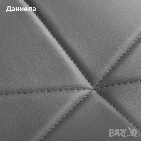 Модерен въртящ се стол за офис и салон - Сива еко кожа, до 120 кг, снимка 6 - Столове - 54695947