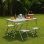 Комплект сгъваема алуминиева маса с 4 стола – идеален за къмпинг, двор и почивка, снимка 8