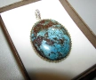 925 сребърно колие с голям тюркоаз 60 карата, снимка 3