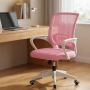Ергономичен розов офис стол с дишаща мрежа и регулируема височина – комфорт през целия ден, снимка 5