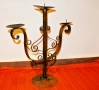 Винтидж кован меден свещник, снимка 5