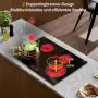 Стъклокерамичен плот за вграждане 77см, 7100W, 4 зони (2 двойни), стоманена рамка, Karienvir, снимка 3