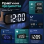 Модерен дигитален електронен часовник с термометър големи цифри светещ на ток температура за спалня, снимка 3