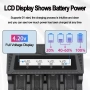 Универсално зарядно устройство за батерии 4 слота LCD – Li-ion Ni-MH AA AAA 26650 21700 USB-C 10446, снимка 6