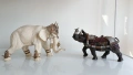 Schleich, vintage, екшън фигури , модел боен слон и боен носорог , снимка 1
