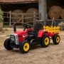Детски акумулаторен трактор с ремарке 12V – 2x25W, MP3, Bluetooth, до 30 кг, червен, снимка 1