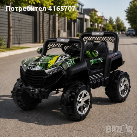 Детско електрическо бъги 4×4 с дистанционно, LED, USB и MP3 – 4 мотора
