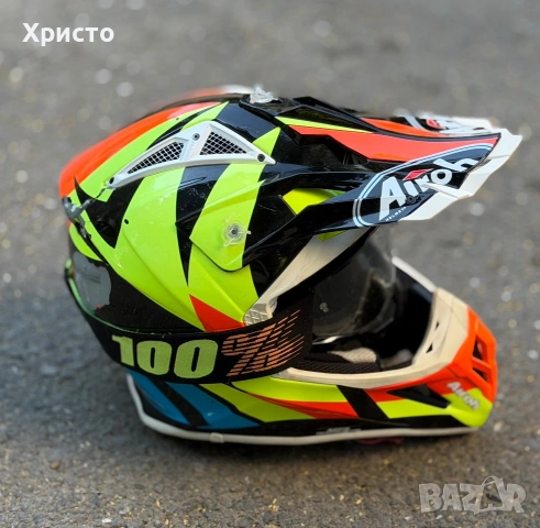 Мотокрос каска Airoh Aviator Ace + Очила 100%   , снимка 3 - Аксесоари и консумативи - 55049589