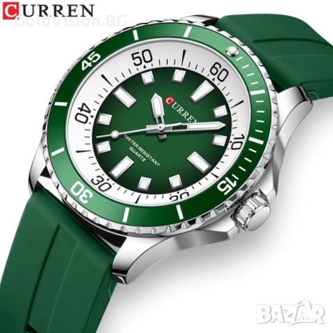 Мъжки часовник – CURREN 8448 – Green, снимка 2 - Мъжки - 54248275