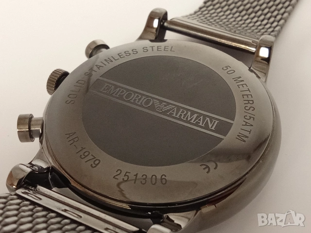 Emporio Armani AR-1979 оригинален мъжки часовник като нов хронограф стоманен, снимка 2 - Мъжки - 54795399