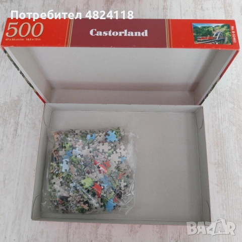 Пъзел Castorland от 500 части - Влак на моста, снимка 2 - Игри и пъзели - 54499135