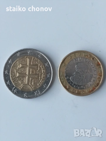 Монети евро Словакия и Словения