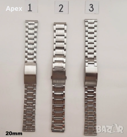 Верижка за Часовник.Стоманена Верижка за Часовници.Прави, Извити и Ластични Верижки 18, 20, 22, 24мм, снимка 6 - Каишки за часовници - 54011484