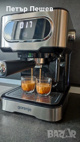 50€ Gorenje ESCM15DBK крема цедка перфектно еспресо кафе 