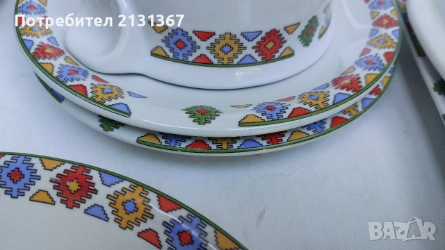 български порцелан,шевица,изида,китка,сервиз, снимка 16 - Сервизи - 55076080