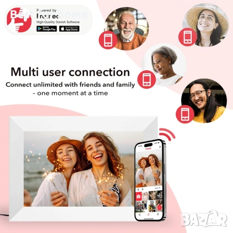 Frameo Бяла 10,1-инчова смарт WiFi цифрова фоторамка, цифрова фоторамка Wi-Fi с 32GB памет и SD слот, снимка 6 - Друга електроника - 54886003