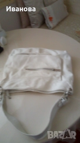 Голяма бяла чанта от естествена кожа, снимка 3 - Чанти - 54017354