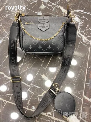 Louis Vuitton Нова Дамска Кожена Чанта с Портмоне Луи Витон 