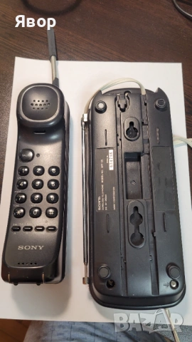 Телефон безжичен стар с кабел  работещ Sony, снимка 9 - Антикварни и старинни предмети - 54240180