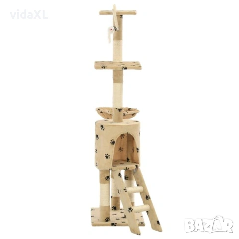 vidaXL Котешко дърво със сизалени стълбове, 138 см（SKU:170581）, снимка 2 - За котки - 54179749