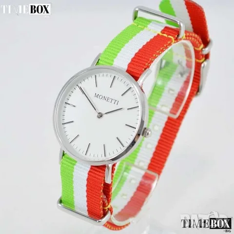 Monetti Timeless 316L Wristwatch with Three NATO Bracelets