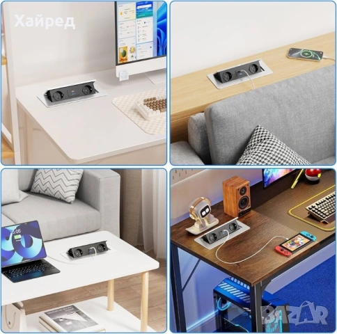 Нов Разклонител за бюро с USB C, 2 отделения, снимка 5 - Други - 54840661