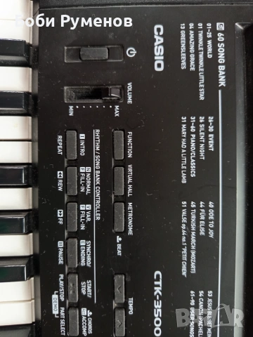 Синтезатор CASIO CTK-3500, снимка 5 - Други - 55219379