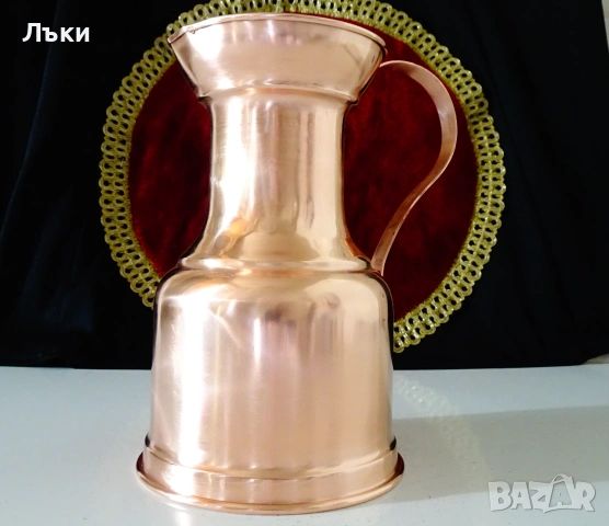 Медна кана за вино 1 л.,безшевна чиста червена мед. , снимка 6 - Антикварни и старинни предмети - 55192491