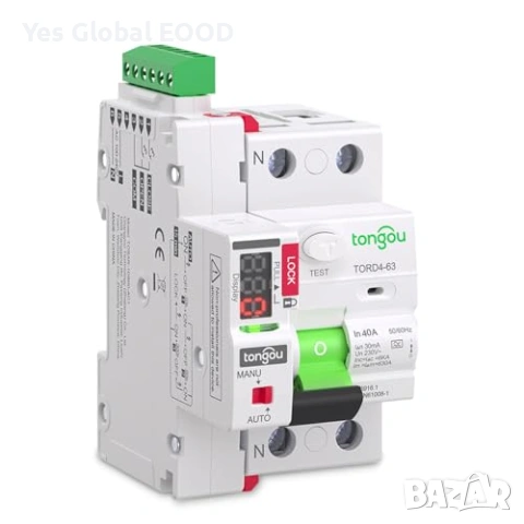 RCD прекъсвач TONGOU 40A 30mA Type A 1P+N