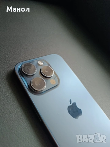 iPhone 15 pro 128gb Blue Titanium перфектен, снимка 2 - Apple iPhone - 54479211
