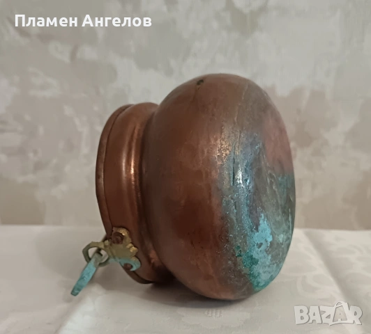 Старинно медно бакърче /менче, снимка 6 - Антикварни и старинни предмети - 54876486