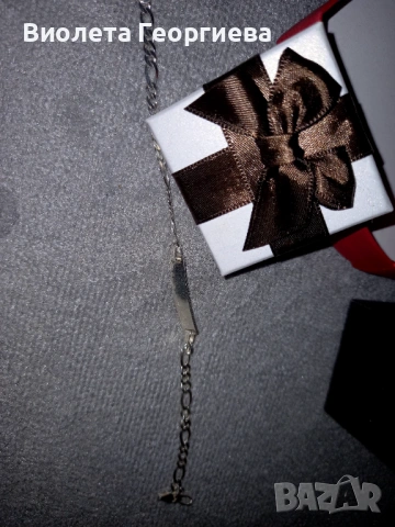 Сребърна гривна + подарък кутия с рози, снимка 3 - Гривни - 54084961