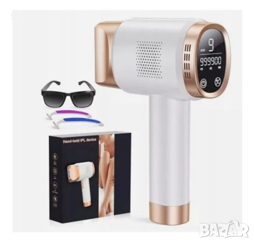 Депилатор IPL AMINZER, 3 в 1, 9 енергийни нива, 999 900 импулса, с LCD екран, за лице, бикини зона, 