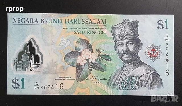 Бруней. 1 долар. 2011 година . Султан  Хасанал.