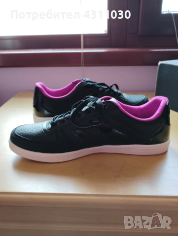 Дамски черни кожени маратонки 42 номер, снимка 6 - Маратонки - 54219471