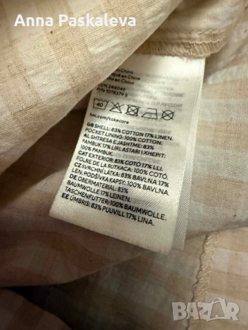Сет H&M топ и панталонки с висока талия от памук и лен, снимка 6 - Комплекти - 54946153