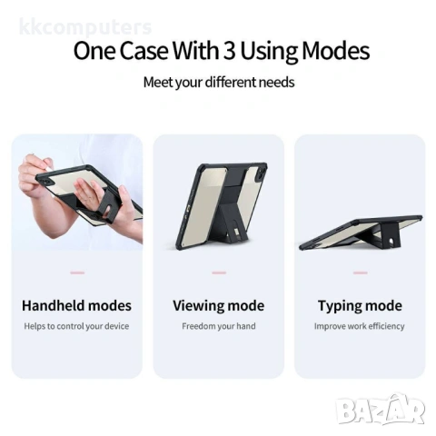XUNDD калъф за Infinix Xpad – TPU+PC, кожена подставка, Airbag технология, скрийн протектор, черен, снимка 3 - Калъфи, кейсове - 54519925
