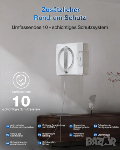 Робот за почистване на прозорци ECOVACS WINBOT W2 PRO с 3 дюзи и App Control - НОВ, снимка 5 - Прахосмукачки - 54934422