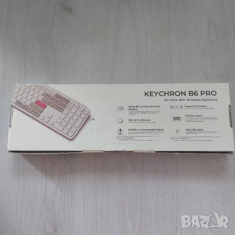 Премиум безжична клавиатура Keychron B6 Pro Ultra-Slim (Retro Red) – Пълен комплект, снимка 8 - Клавиатури и мишки - 55477626