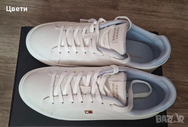 Дамски кожени обувки Tommy Hilfiger, снимка 5 - Маратонки - 54773895
