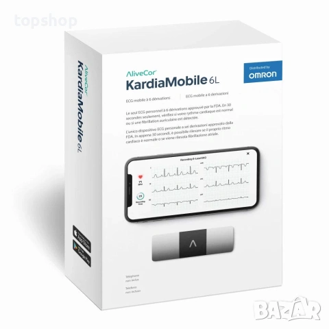 Чисто нов фабрично запечатан в целофан 6-канален ЕКГ апарат AliveCor KardiaMobile 6L  