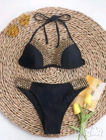 ⛱️Дамски черен бански с бикини